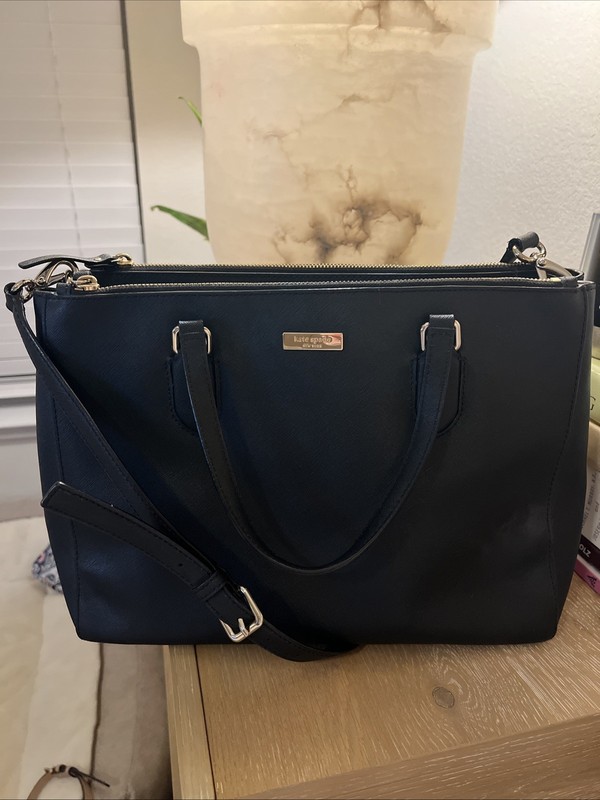 Kate Spade Laurel Way Leighann Black Leather Convertible Satchel, Used Twice