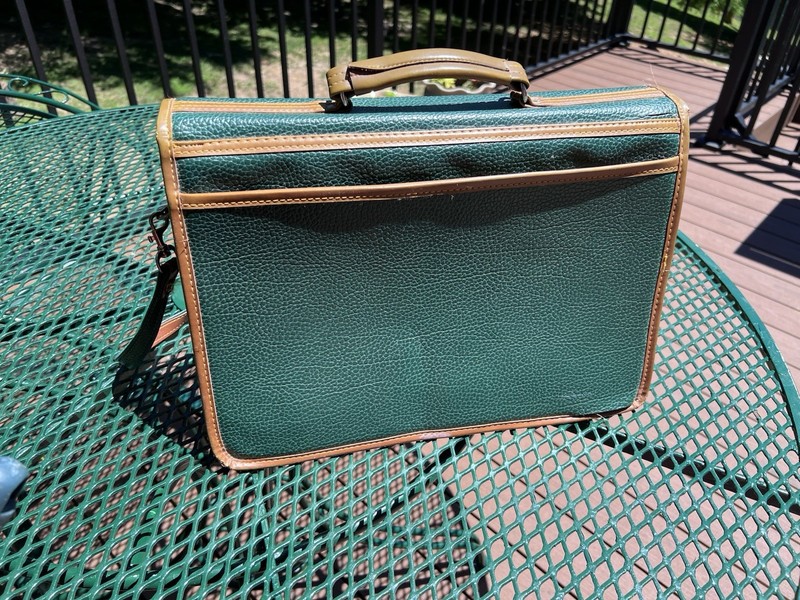 Dooney Bourke Briefcase Top Handle with Shoulder Strap Green Pebbled Leather