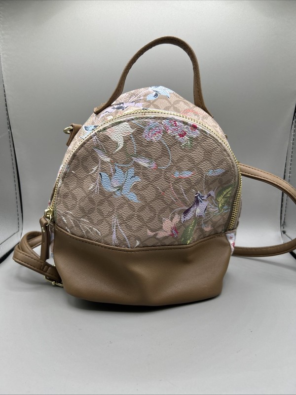 Small Crossbody Handbag Floral Faux Leather Carry On