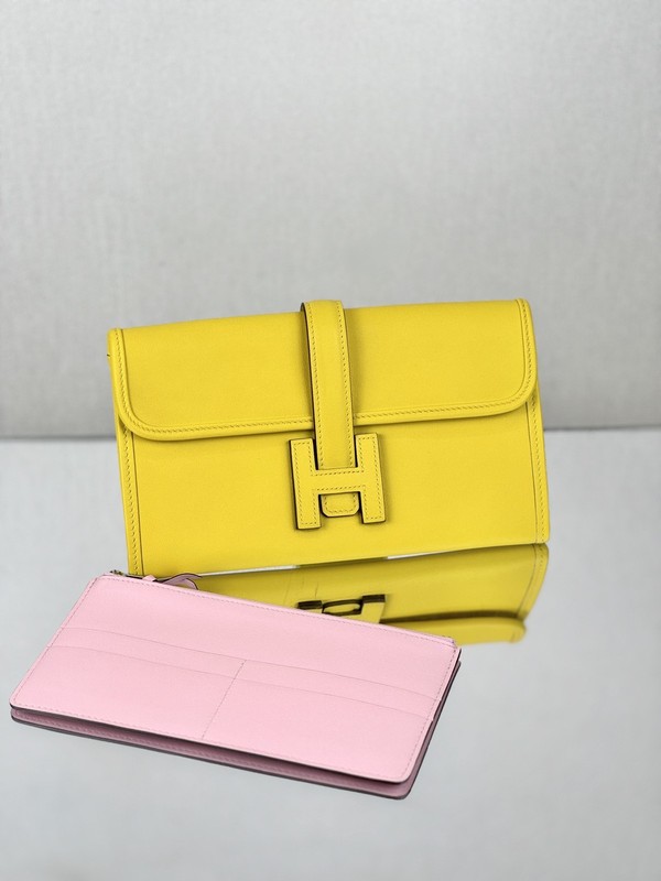 Hermès Jige Duo 20 Clutch Bag Yellow Swift Leather Women’s Handbag France