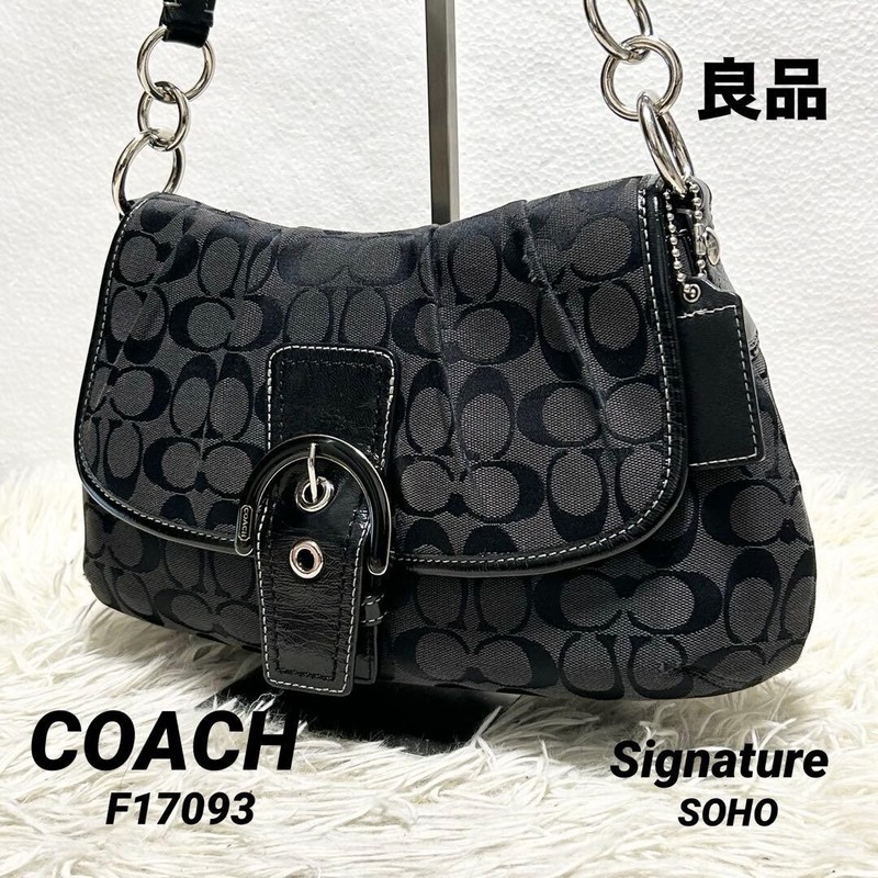 COACH Handbag SOHO F17093 Black Vintage Auth From Japan