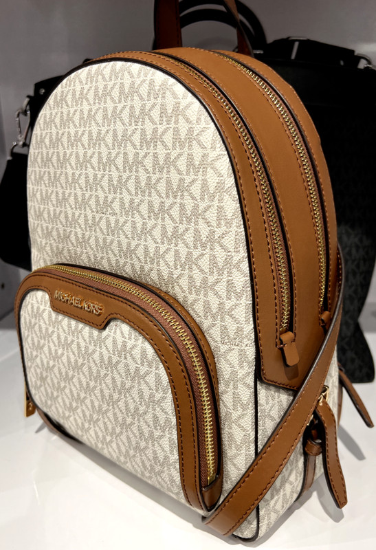 MICHAEL KORS JAYCEE MEDIUM ZIP POCKET BACKPACK BAG LOGO VANILLA LUGGAGE gallery
