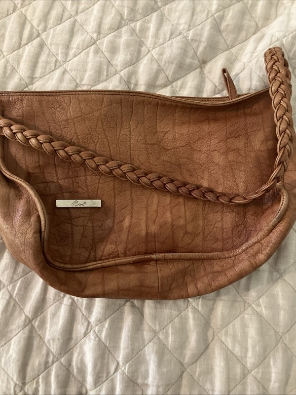 Brown Leather Nicoli Purse Shoulder Bag Made In Italy