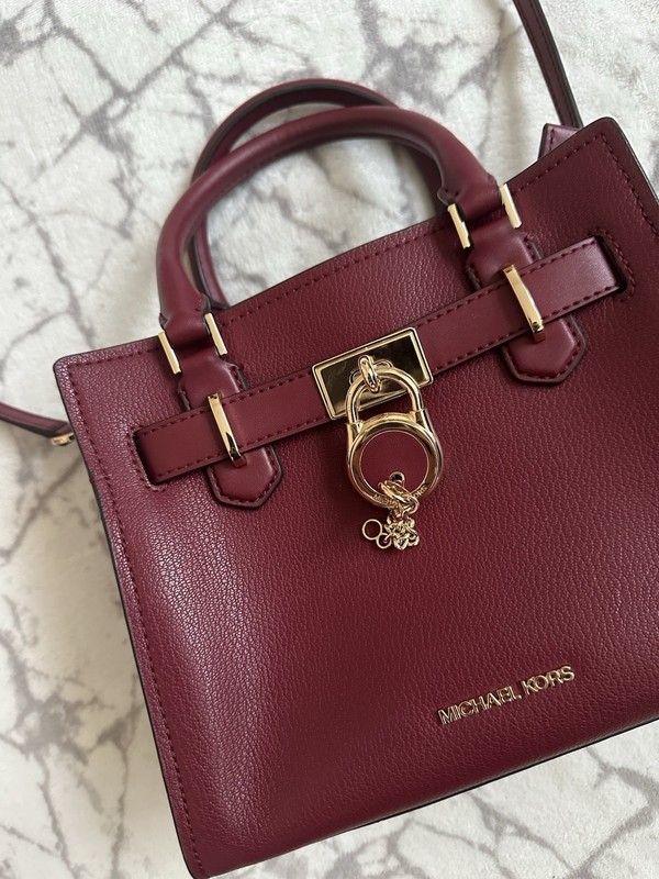 MICHAEL KORS HAMILTON SMALL SATCHEL SHOULDER BAG Fuschia Electric Pink NWOT
