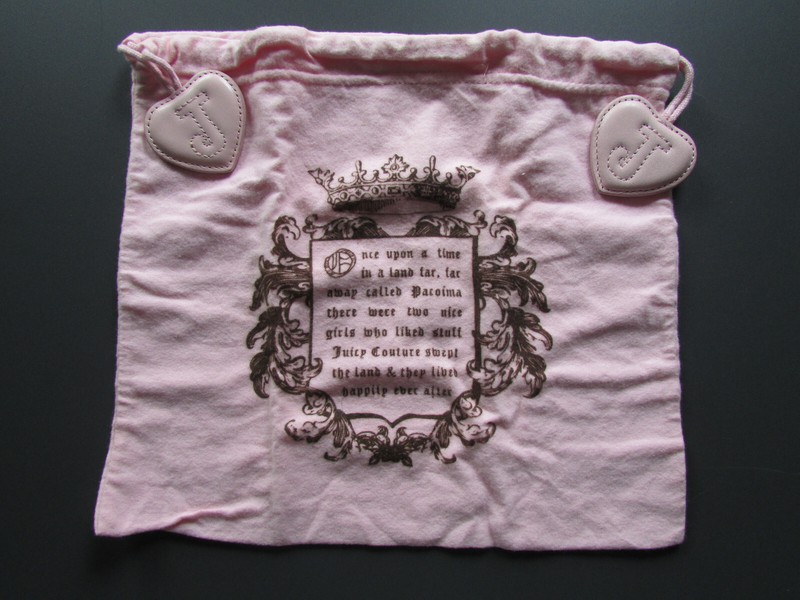 Juicy Couture Dust Storage Bag Fairytale Cotton Pink 12 in x 11 in New Vintage