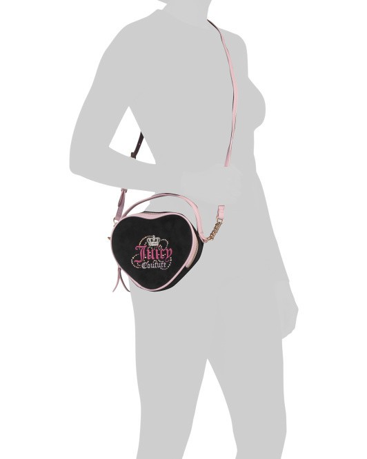 READ Juicy Couture 3 PC Heart Crossbody Liquorice Black Pink READ READ READ