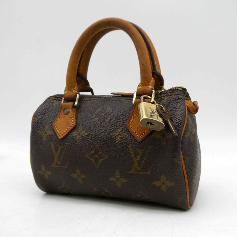 LOUIS VUITTON Mini Speedy M41534 Monogram Shoulder Hand Bag PVC Padlock 1075