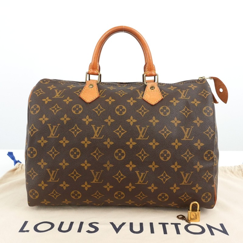 LOUIS VUITTON LV Monogram Speedy 35 M41524 Hand Bag Brown SP1904 Auth #56285A