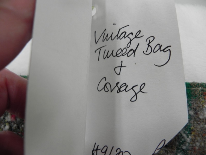 NWT Tweed Queen Vintage Handmade in England Shoulder Bag Tote &Removable Corsage gallery