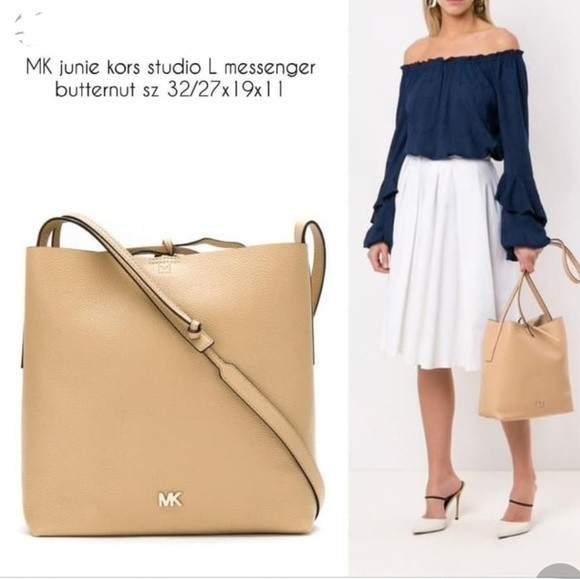 MK Kors bags for women, large-Junie-Butternut-Messenger/Tote- New with Tags