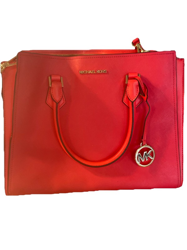 MICHAEL KORS SHEILA MEDIUM SATCHEL SHOULDER BAG TOTE MK PINK DRAGONFRUIT Gold