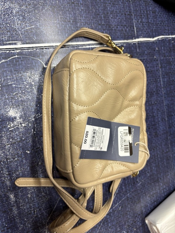 Universal Thread Handbag Beige Zipper and Strap 6x5x2in Bin 30s gallery