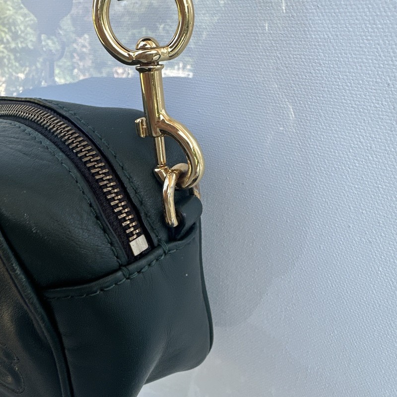 Marc Jacobs The Flash Spellout Logo Green Leather Crossbody Purse Bag gallery