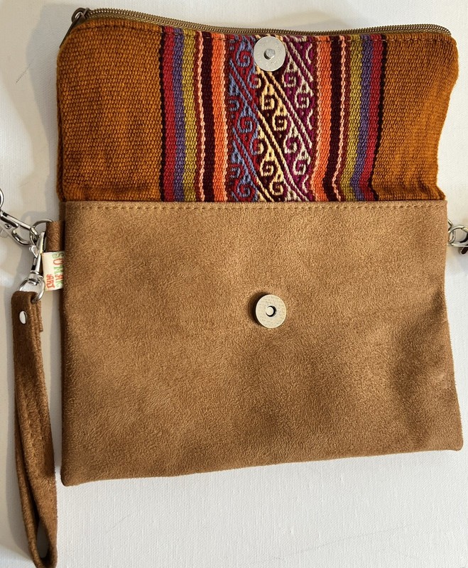 NENA & Co Artisan Clutch Crossbody Bag Brown Multicolor gallery
