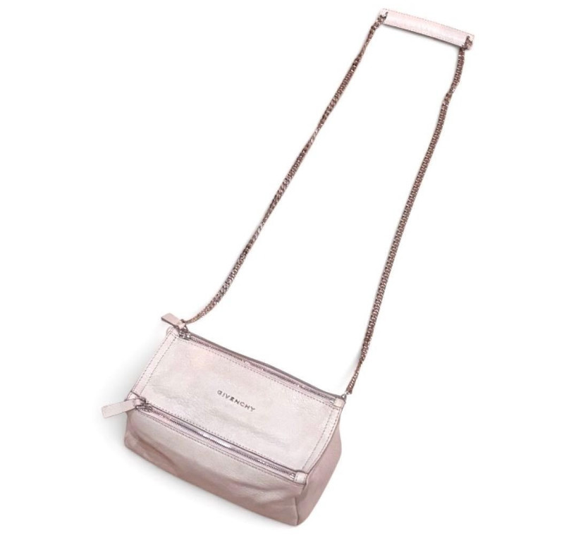 Givenchy Mini Pandora Chain Bag NUDE Pink Leather Shoulder Bag HandBag F/S