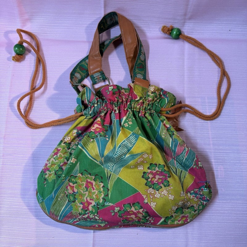 Loop Drawstring Tropical Bag Expandable