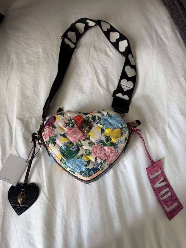 Kurt Geiger Dual Zip Southbank Heart Bag in Black Multi #5390905609 NWT