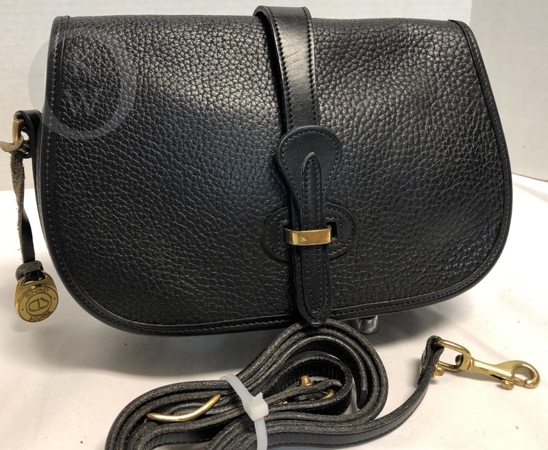 Vintage Dooney & Bourke~AWL~P50 Over/Under~Black/Black Trim*Crossbody 19021U S14