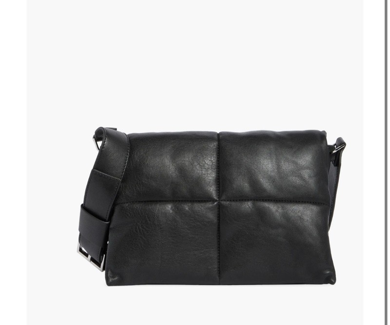 All Saints Vittoria Quilted Leather Shoulder Black Bag $349
