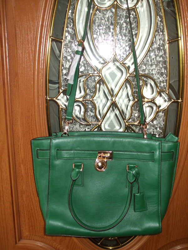 MICHAEL KORS LARGE SATCHEL, SAVANNAH, MOSS GREEN, NEW WITH TAGS, FROM MACY’S