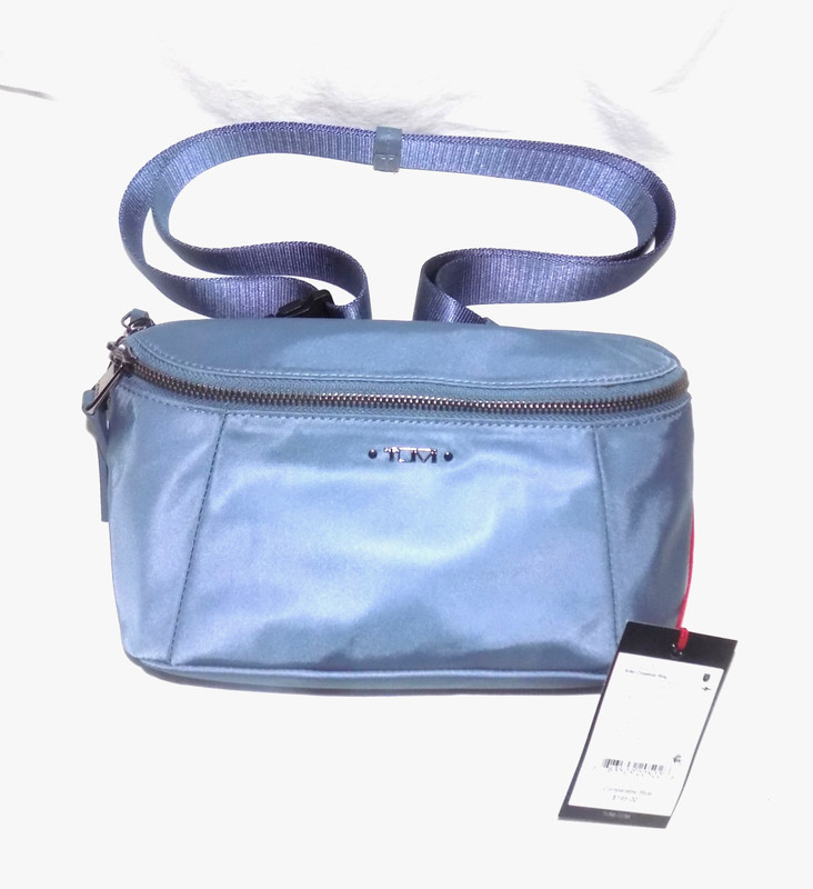 Tumi Voyageur Arden Crossbody Sling Bag Cornflower Blue Nylon Waistpack NWT