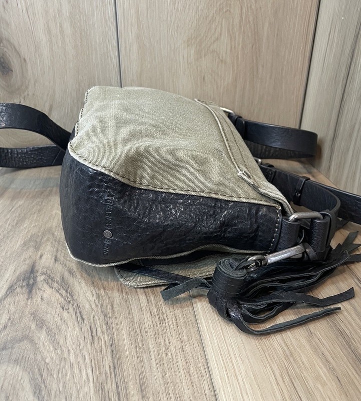 Treasure & Bond Canvas And Leather Cross Body Tassel Flap Bag Purse gallery