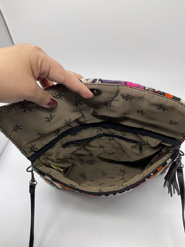 Yun Art Turkish Woven Kilim Rug Wool Tapestry Purse Shoulder Handbag Leather gallery