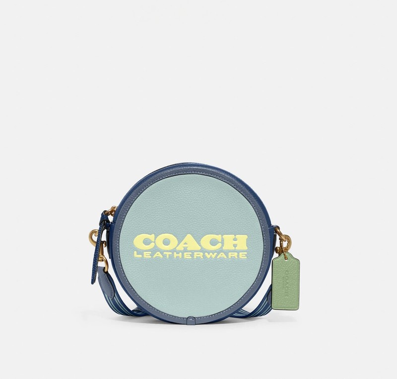 Coach Kia Circle Bag In Colorblock-B4/Aqua Multi