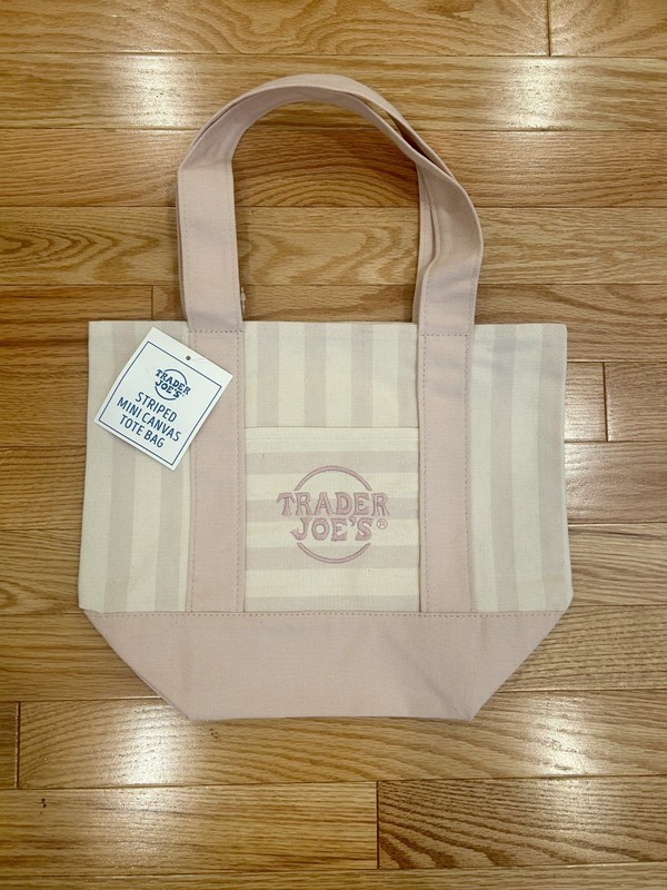 All 4 Viral Collectible Authentic Trader Joes striped mini tote Limited Edition gallery