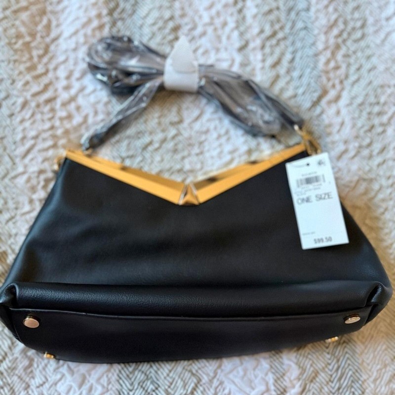 Women's INC Black Gold-Tone Crossbody Bag One Size gallery