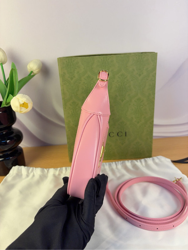 Gucci Jackie 1961 Pink Leather Women's Hobo Bag (19/13/3)cm gallery