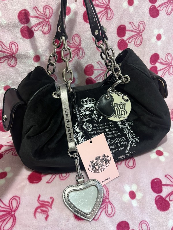 Juicy Couture UK Release “Juicy Fairytale” LIQUORICE Hobo Shoulder Bag BNWT