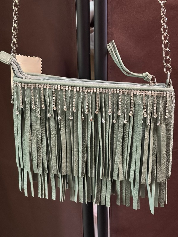 Stunning Rhinestone Fringe Crossbody Clutch