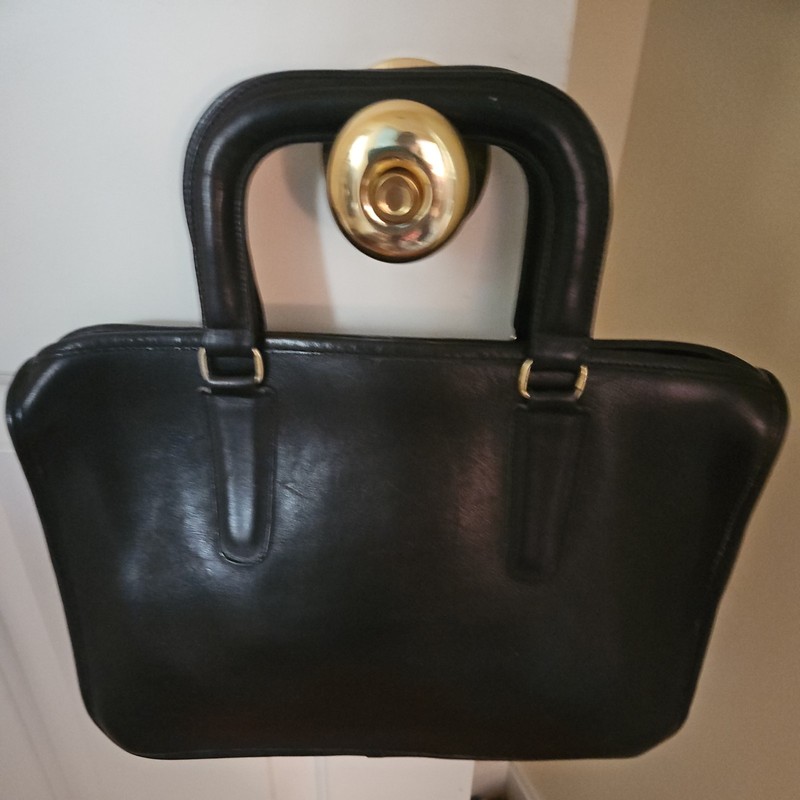 Coach Bonnie Cashin Black Slim Satchel Briefcase Bag 1970s Vintage – Made In NYC