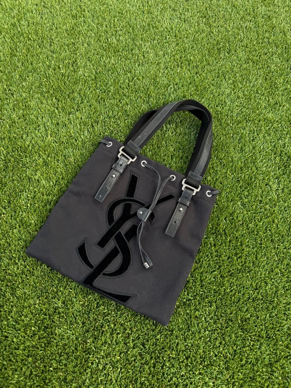 Black and Suede Vintage YSL Kahala Tote