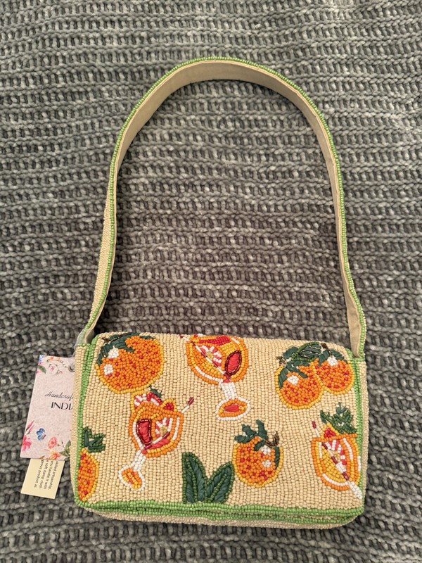 Beautiful New Release Aperol Spritz & Oranges Beaded Shoulder Bag