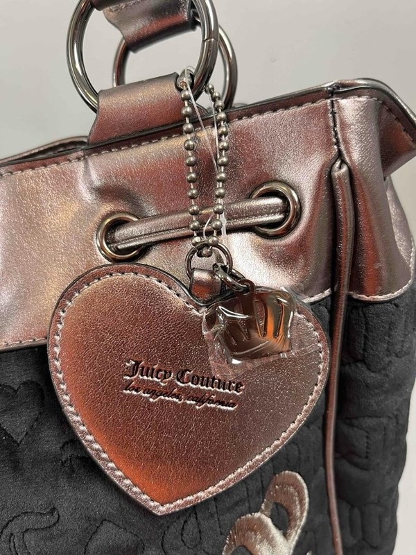 NWT JUICY COUTURE Vintage Dreams Tote Bag in Liquorice Black/ Gunmetal gallery