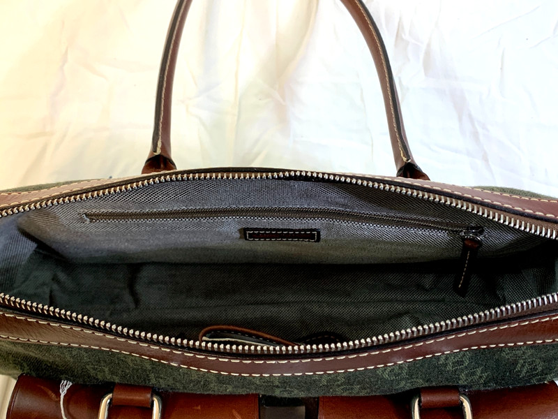 DOONEY BOURKE ~ Signature Double Pocket Tote HP65C HT Hunter Colored Fabric NWT gallery