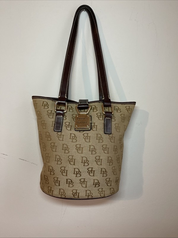 Dooney & Bourke Tan Monogram Canvas Tote