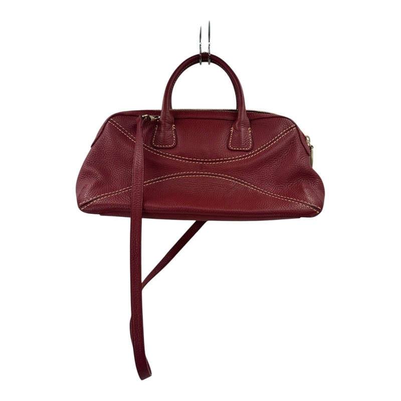 ANTONIO MELANI Red Pebbled Leather Satchel Crossbody Shoulder Bag