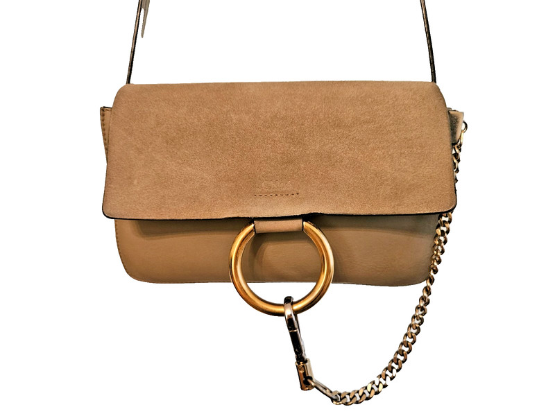 CHLOE Grained Leather Small Faye Shoulder Bag Motty Grey