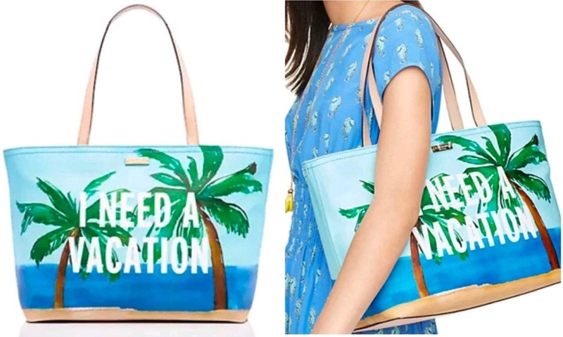 NEW Kate Spade I Need A Vacation Francis Tote Bag Breath Of Fresh Air NWT