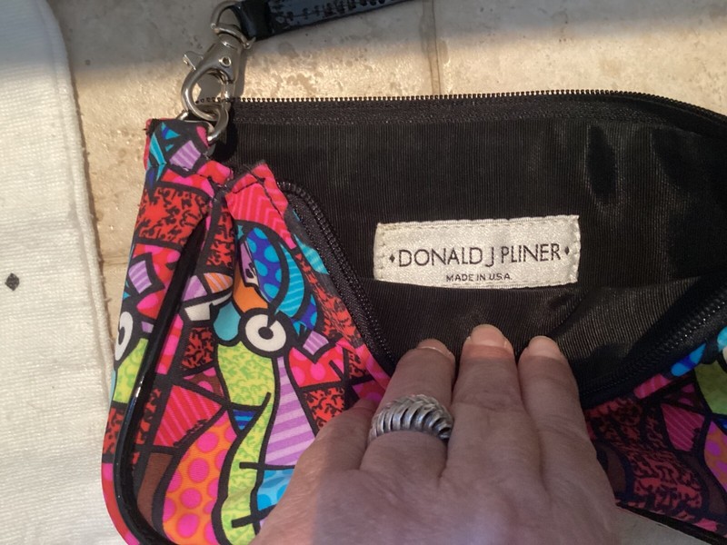 Donald J Pliner Clutch Wristlet colorful with Cover Bag gallery