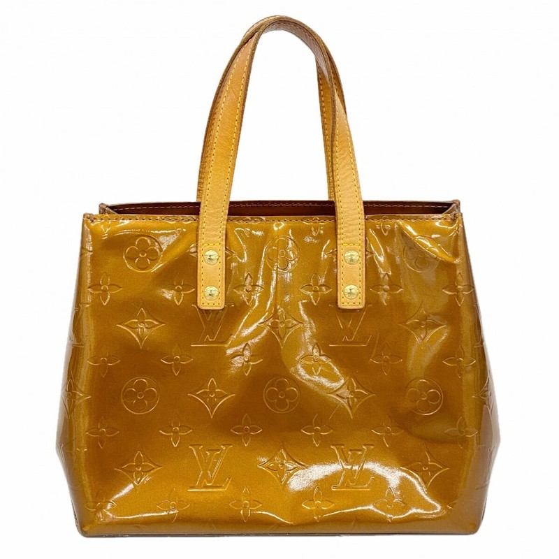 Louis Vuitton Reade PM Monogram Vernis Bronze Patent Tote Bag Auth