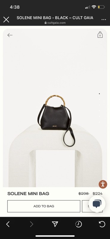 Cult Gaia Solene Mini Top Handle Bag Black Pebbled Finish Bamboo Handle Strap