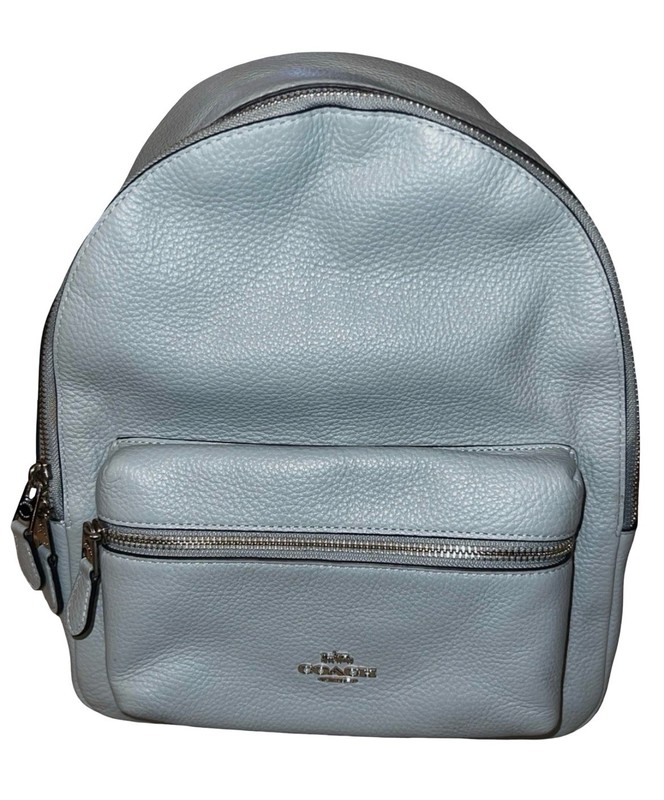 COACH Charlie 30550 Pebbled Leather Women’s Backpack – Baby Sky Blue Very Clean