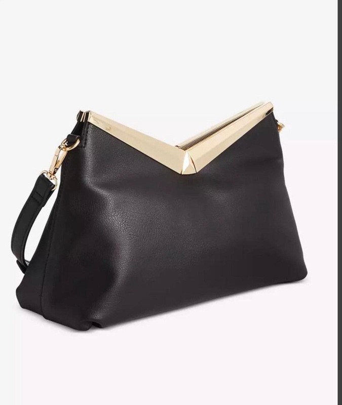 Women's INC Black Gold-Tone Crossbody Bag One Size gallery