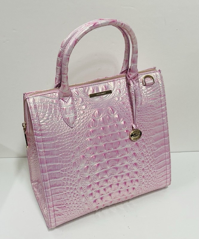 BRAHMIN NWT ROSE WATER CAROLINE SATCHEL ~ GENUINE LEATHER