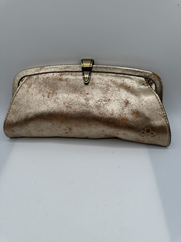 Patricia Nash Ardales Champagne Foil Clutch Convertible Shoulder Handbag