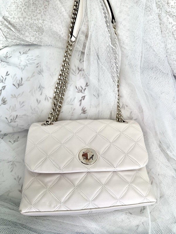Kate Spade New York Natalia Flap Crossbody Small Shoulder Bag White AS IS gallery